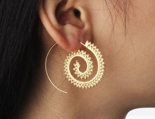 歐美爆款飾品 創意圓螺旋式耳釘個性漩渦齒輪狀耳墜耳環女配飾