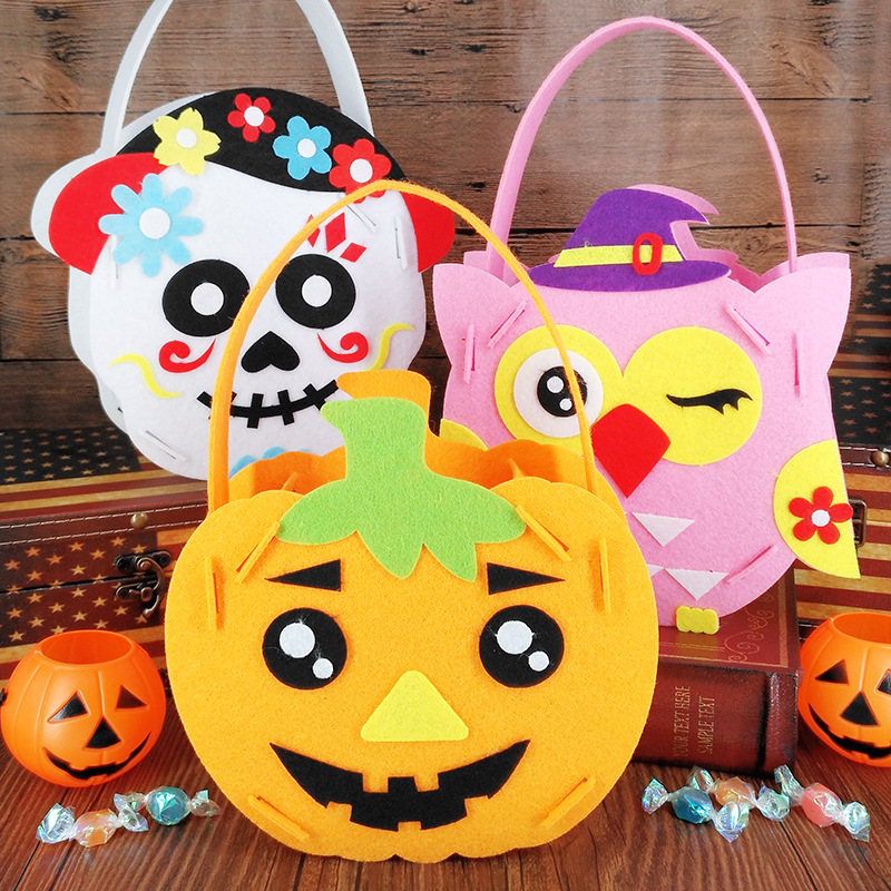 Halloween candy bag children's hand pikawa bags to discuss sugar bag kindergarten manual DIY material bag gift bag