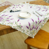 Rural white embroidered lavender tablecloth series tribute satin polyester embroidered table cloth table flag disk cushion sleeve promotion