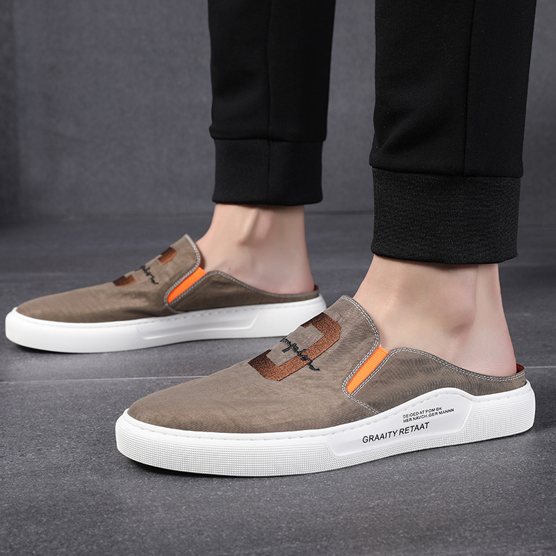 Summer breathable shoes men's Korean version of the comfortable trend shoes, one foot, slippers, La Fu shoes, no semi-support men's shoes