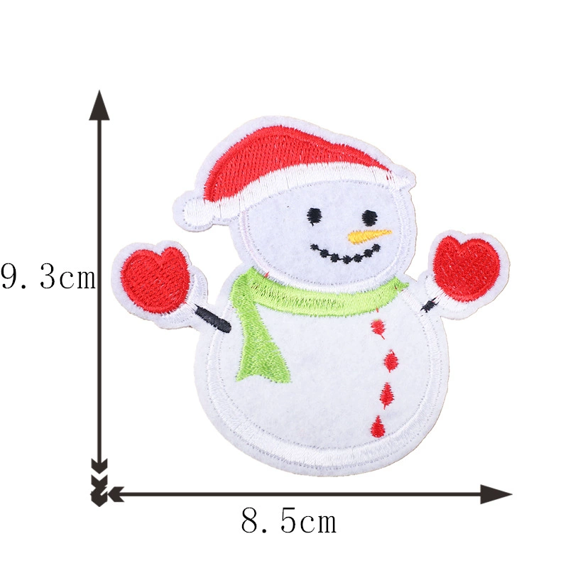 Hot-selling Christmas series embroidered fabric patch cartoon Christmas reindeer snowflake patch shiny embroidery badge wholesale iron-on