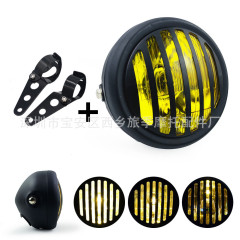 Cross-border motorcycle parts retro fence front headlights Harley LED headlights GN125 headlight with bracket