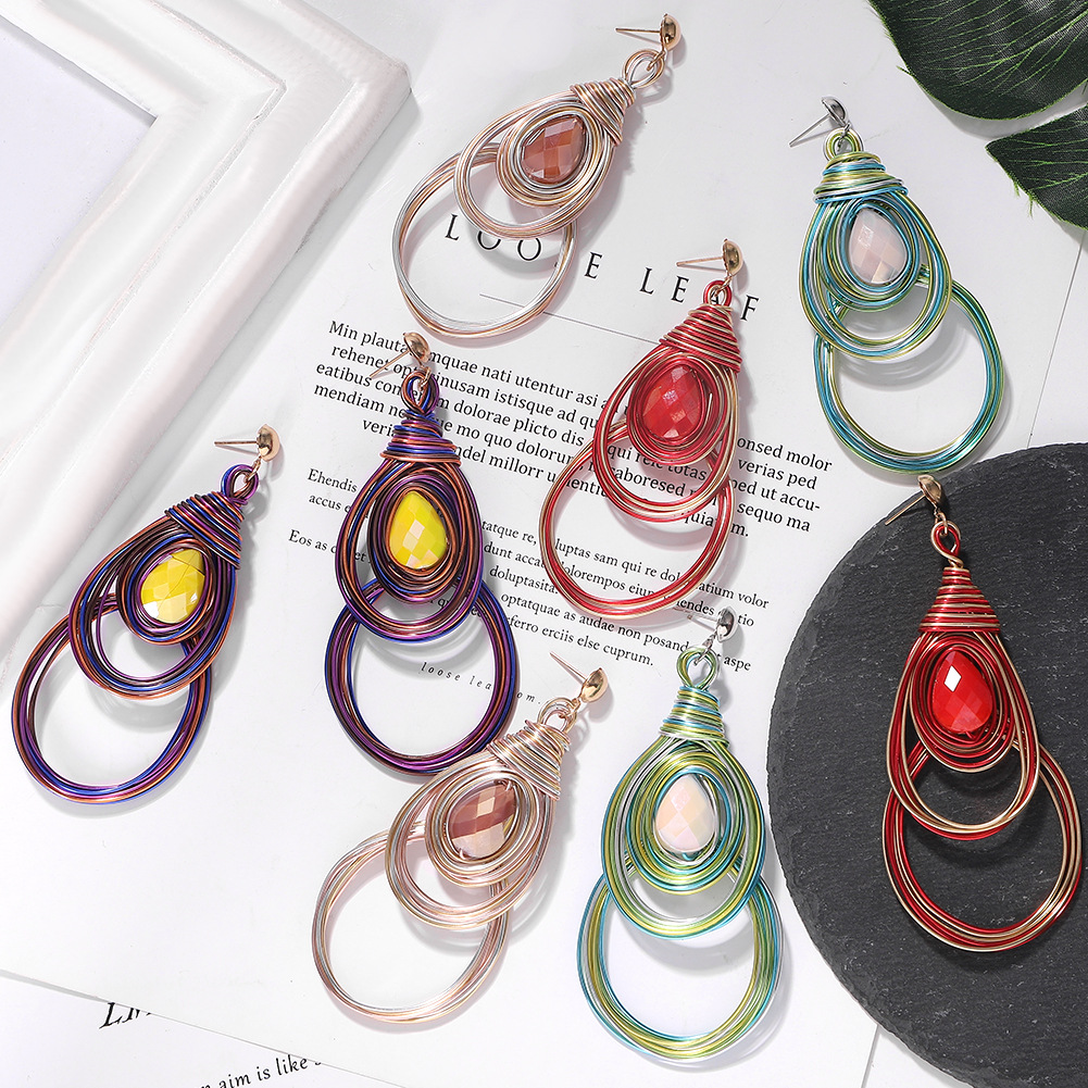 New Alloy Resin Geometric Earrings Women&#39;s Earrings Wholesale display picture 10