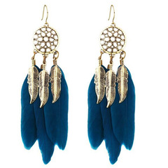 Vintage European and American Round Hollow Leaf & Feather Earrings | Bohemian Earrings | Tassel Long-Style Drop Earrings for Women – Wholesale