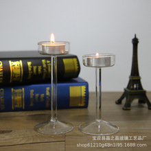 厂家高硼硅玻璃烛台蜡烛台玻璃个性创意摆件气氛
