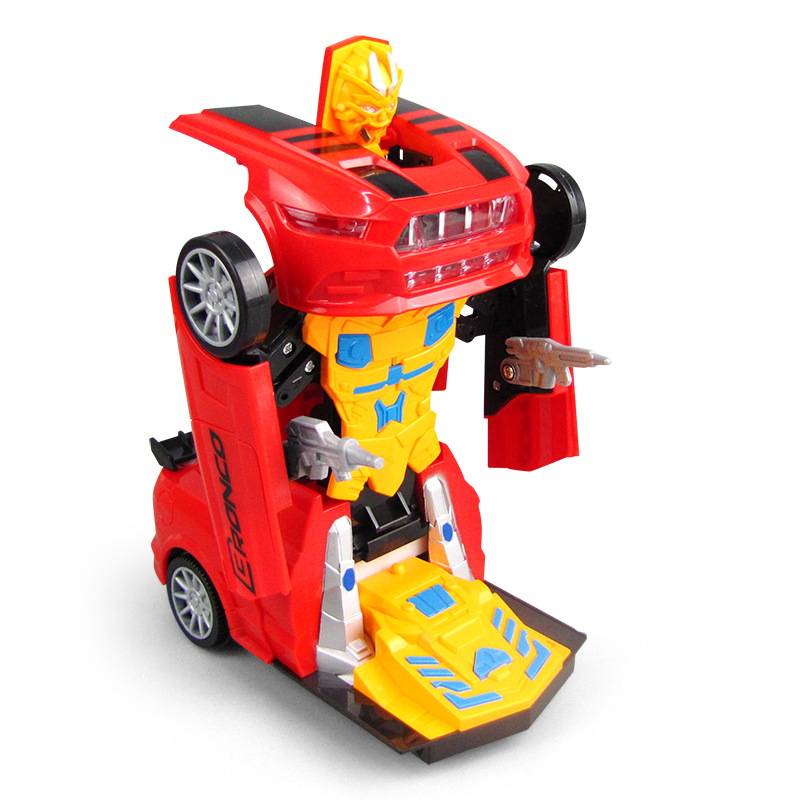 Nuevos niños deformación eléctrica coche luz música universal transformación robot modelo de coche puesto de venta caliente Juguetes