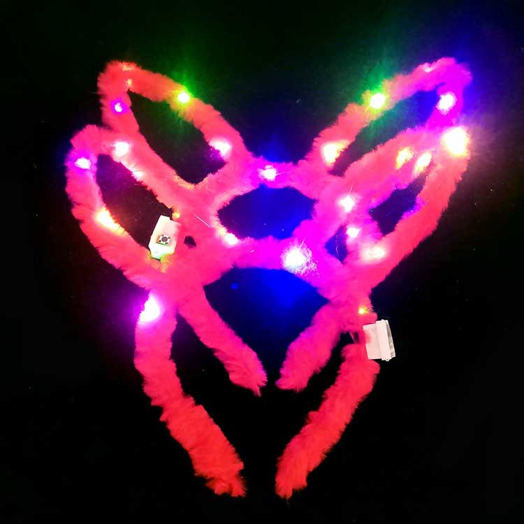 Fashion Cute Plush Rabbit Ears Luminous Headband Party Atmosphere Props display picture 2