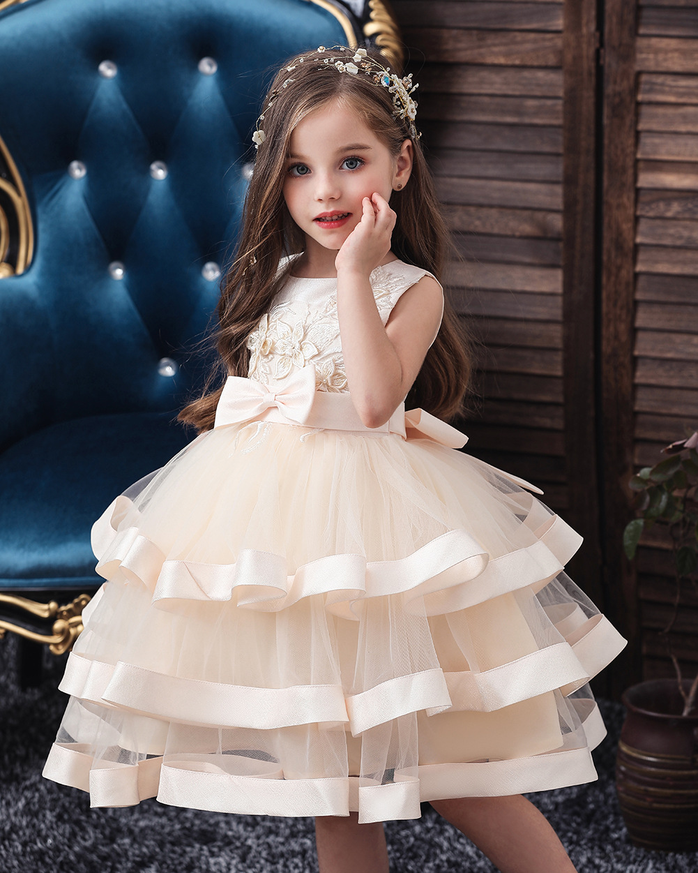 AliExpress vestido de princesa de niña caliente vestido de niña de flores para niños pequeños y medianos falda de malla pettiskirt de pastel de niña europea y americana