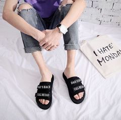 拖鞋男2024新款網紅情侶時尚學生潮流一字韓版戶外穿沙灘越南批發