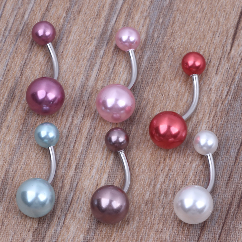 Imitation Pearl Stainless Steel Umbilical Ring Belly Button Piercing Jewelry - Dangle Nail Style detail image 10