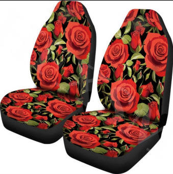 Foreign Trade Wish AliExpress Car Seat Cover Sunflower Lily Rose Universal Cross-border Flower Printing