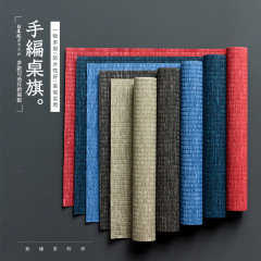 Wholesale Cotton Linen Tea Mat, Tea Art Table Flag Waterproof Table Mat for Home, Hand-woven Tea Fabric Tea Mat, Zen Tea Tray Mat