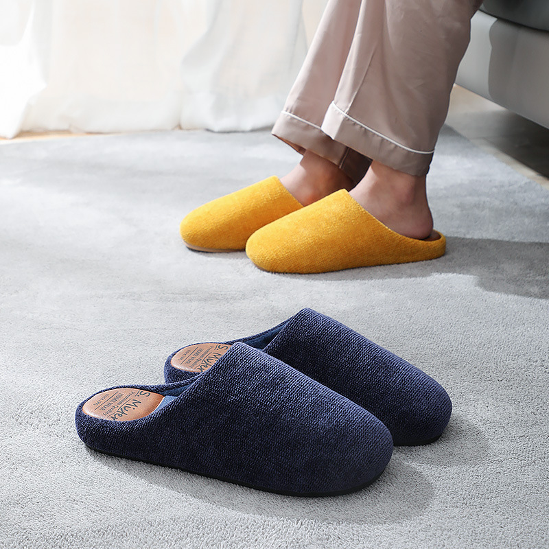 Japanese cotton slippers female winter indoor home warm anti-slip new hotel couple thick bottom cotton slippers winter wholesale
