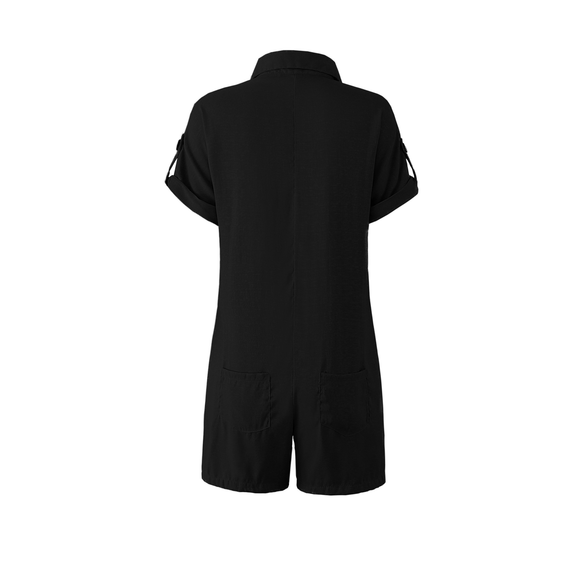 Daily Occasion Women's Daily Casual Solid Color Shorts Button Jumpsuits