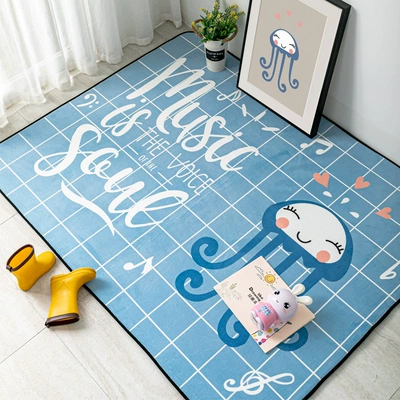 Avtomobil döşəmə paspasları – Carpet Water Absorbent Wear-resistant Entrance - blue-bottom-ocean-cute-treasure-70140cm