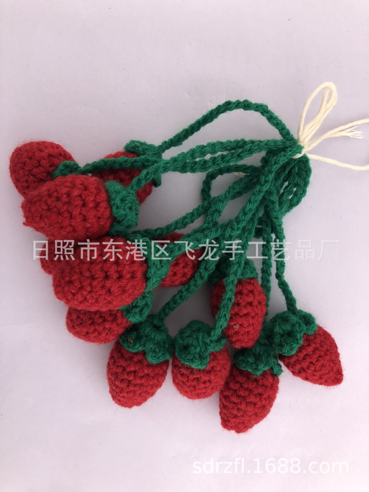 加工 鞋花 钩针花 手工加工 毛线花 服装辅料 手钩花草莓款