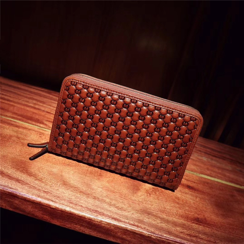 皮居士2021新款鳄鱼纹双拉链真皮手拿包头层牛皮大容量休闲男手包|ru