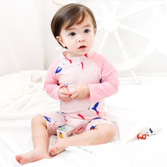 寶寶泳衣兒童長袖女童防曬泳裝小孩0-1-2-3-4-8歲幼兒嬰兒游泳衣