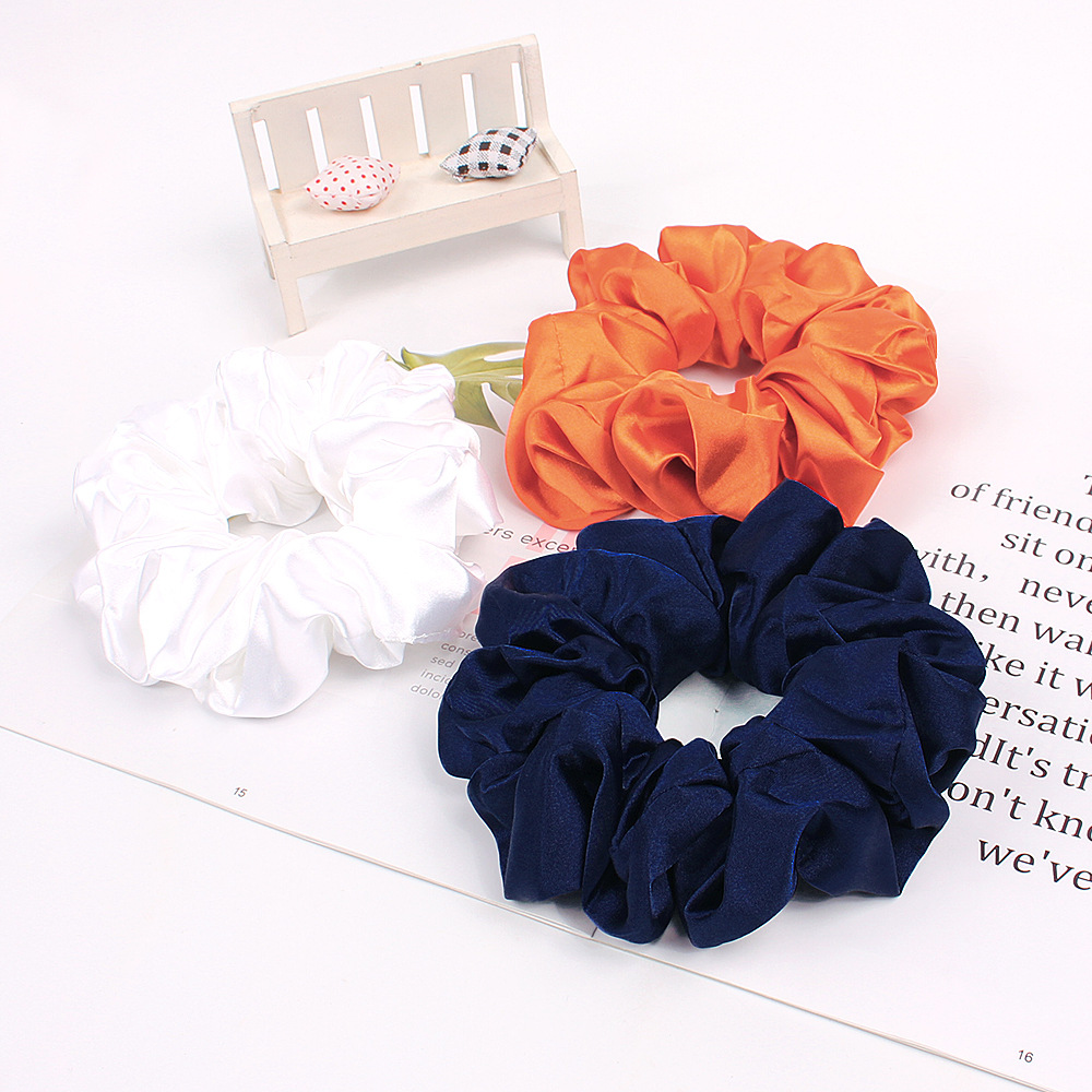 New Fashion 15cm Satin Fabric Cheap Scrunchies Wholesale display picture 1