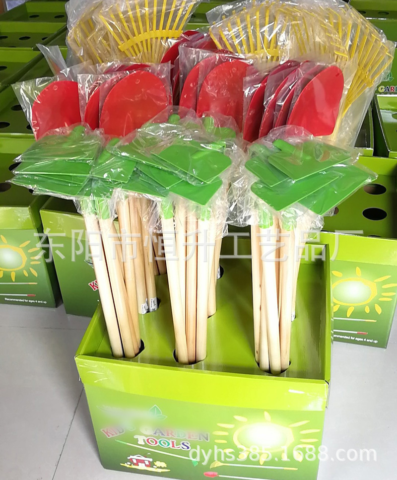 儿童园林工具铁铲锄头树叶耙 园艺工具组合 中号儿童铁铲儿童锄