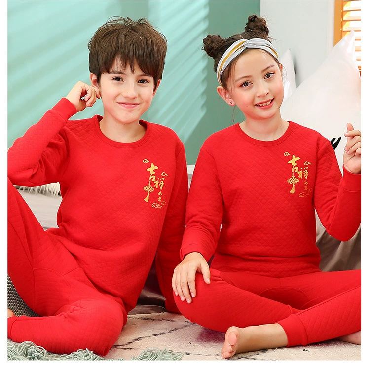 teenage clothes 100-170cm unisex winter thicken pajamas baby warm sleepwear kids pure cotton botton pyjamas sets child clothes cotton baby nightgown