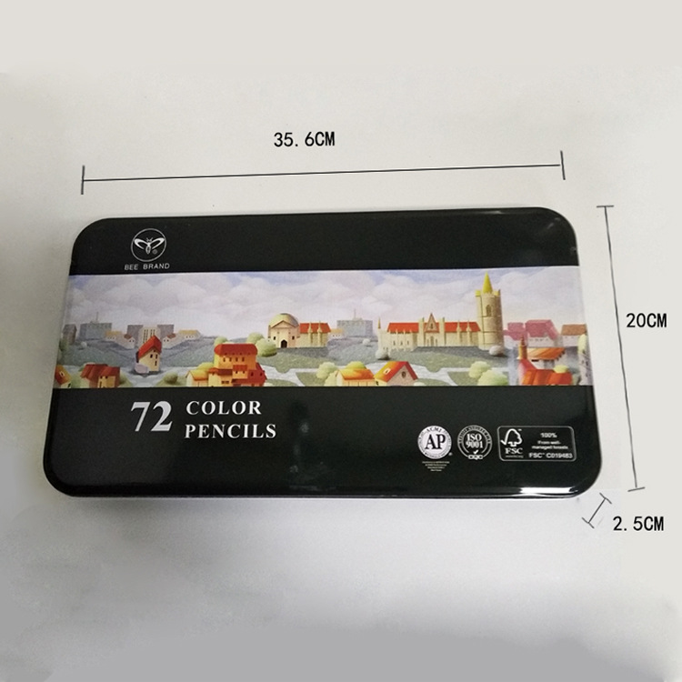 跨境画材72色  FSC彩笔   铁盒装  定制颜色   油性彩铅   绘画用