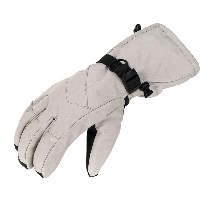 厂家订制欧美市场产品加大纯色款滑雪手套大袖口耐看防滑防水