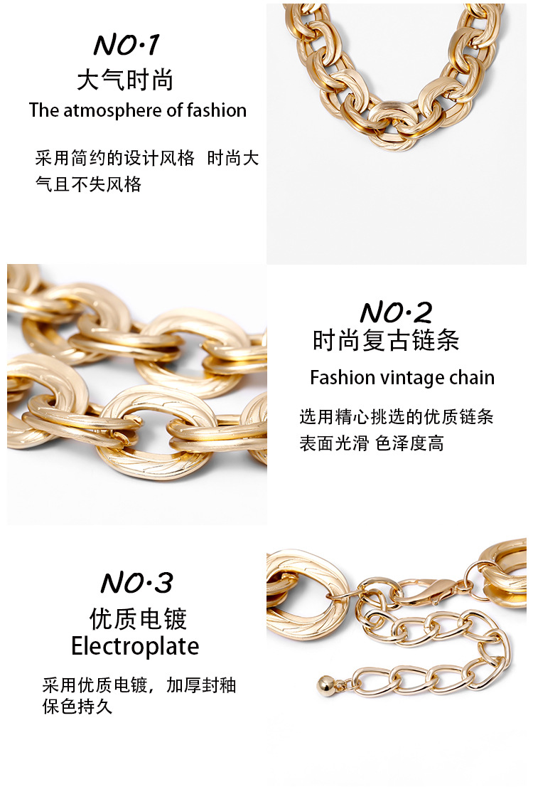 Geometric Retro Single-layer Short Necklace With Female Simple Thread Double Ring Stitching Chain Necklace display picture 10