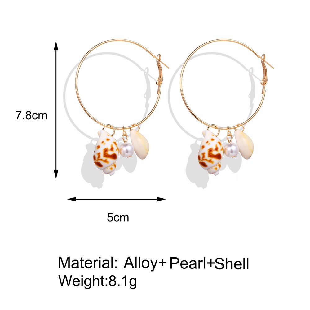 New Creative Retro Golden Silver Shell Scallop Earring Set Wholesale Nihaojewelry display picture 24
