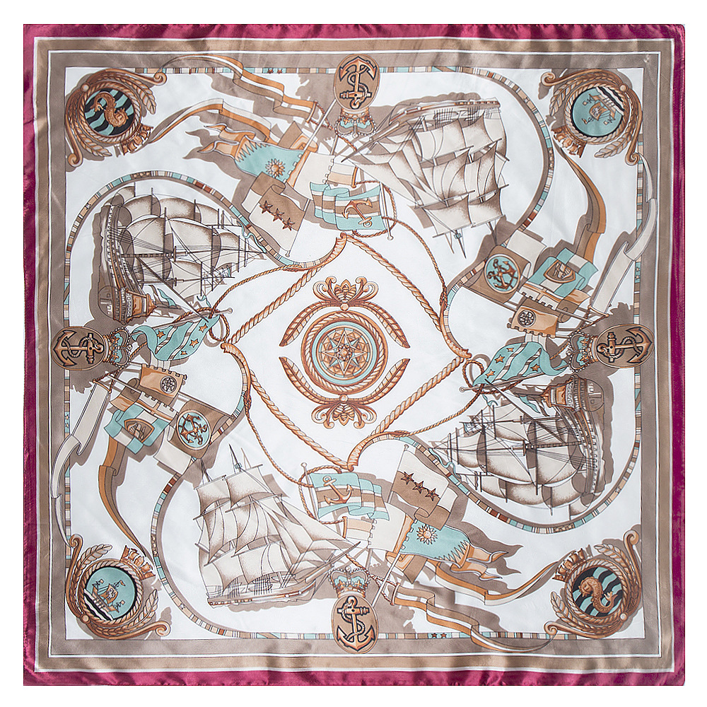 Women's Elegant Sweet Ship Satin Silk Scarf display picture 6