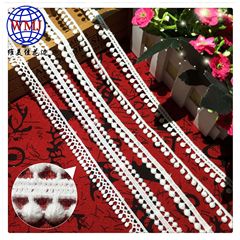 Factory Direct Sale Weimingjia Water-Soluble White Lace Edge 1.5cm Cotton Thread Bead Edge Barcode