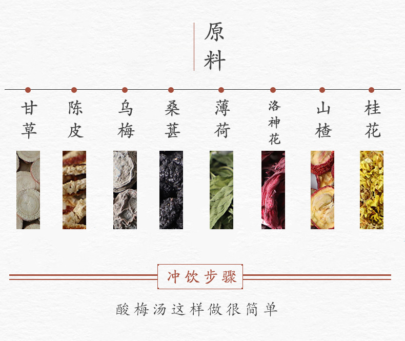Sour Plum Drink Soup Pack (Suan Mei Tang) — Old-Fashioned Herbal Soup Mix with Osmanthus, 100g quality and texture