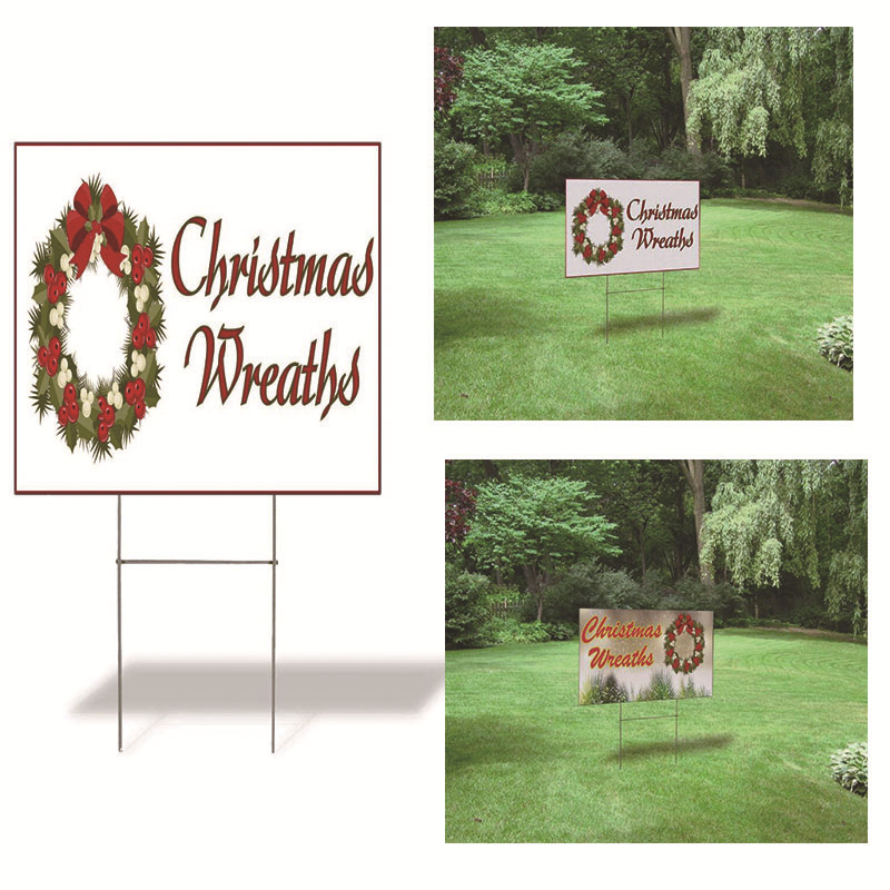 定做出口英文字母广告牌异型中空板广告板高清喷绘万通板草地插牌