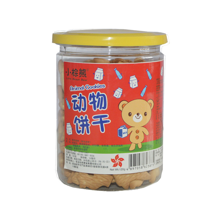 Baby children baby Complementary food snacks wholesale Bruins Canned animal number Bone Milk flavor modelling biscuit