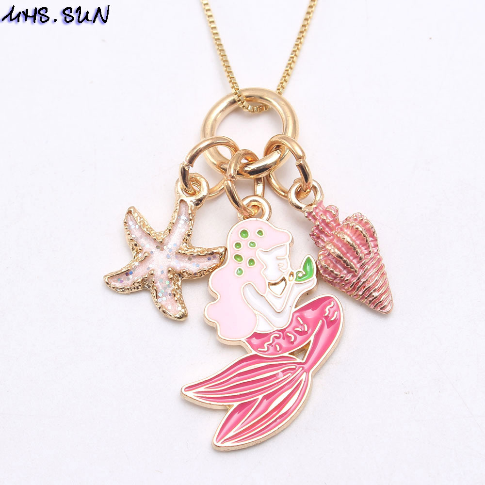 1 Piece Quantity Fashion Mermaid Alloy Kid'S Pendant Necklace