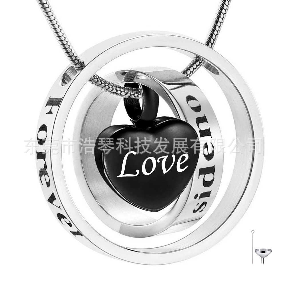 Европейские и американские ювелирные изделия мода флакон духов в форме сердца любовь пепельница шкатулка кулон Мемориал ПЭТ кольцо Набор Сердце пепельница ожерелье