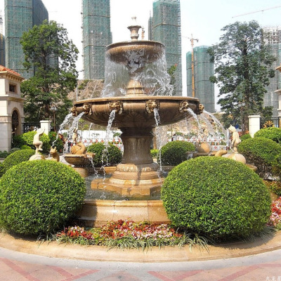 【萬達】大型假山噴泉花崗岩歐式  別墅造景噴泉廠家定制