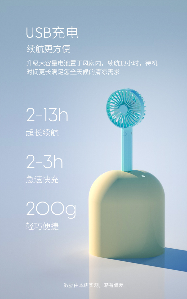 手持迷你静音小风扇桌面小电风扇便携式手持风扇支持礼品定制logo详情图4