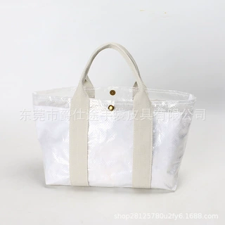 新款潮流环保PE编织手提包 简约防水PE编织袋 北欧风PE编织单肩包