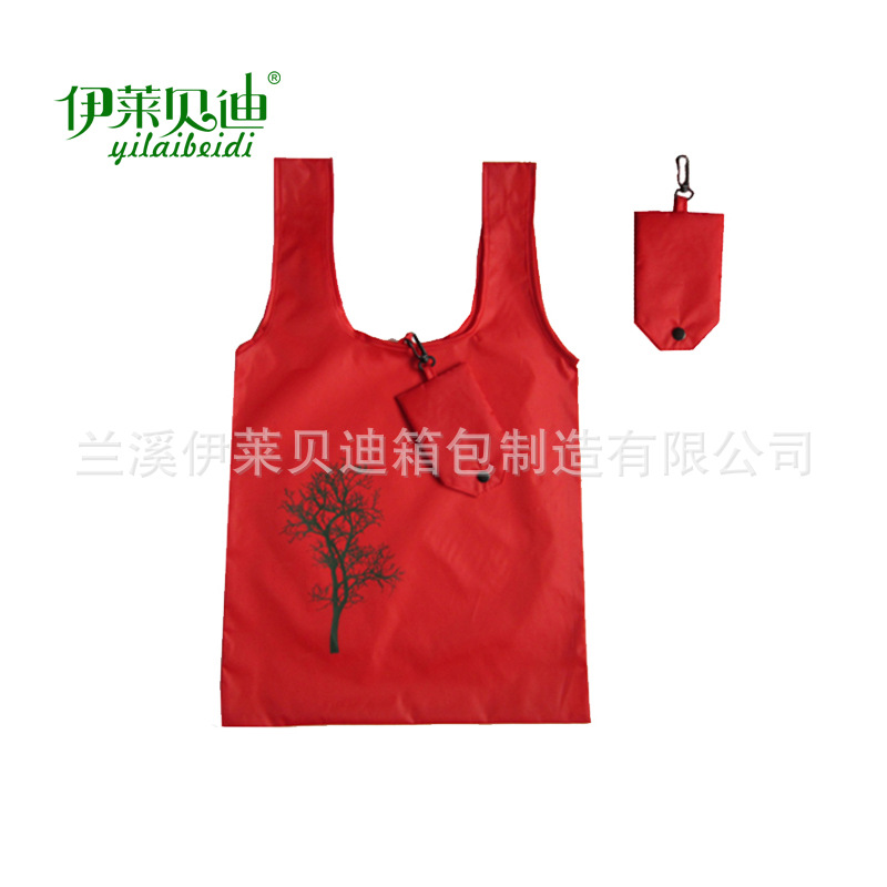 批发折叠购物袋 礼品促销环保收纳袋 涤纶购物袋厂家定做可印logo