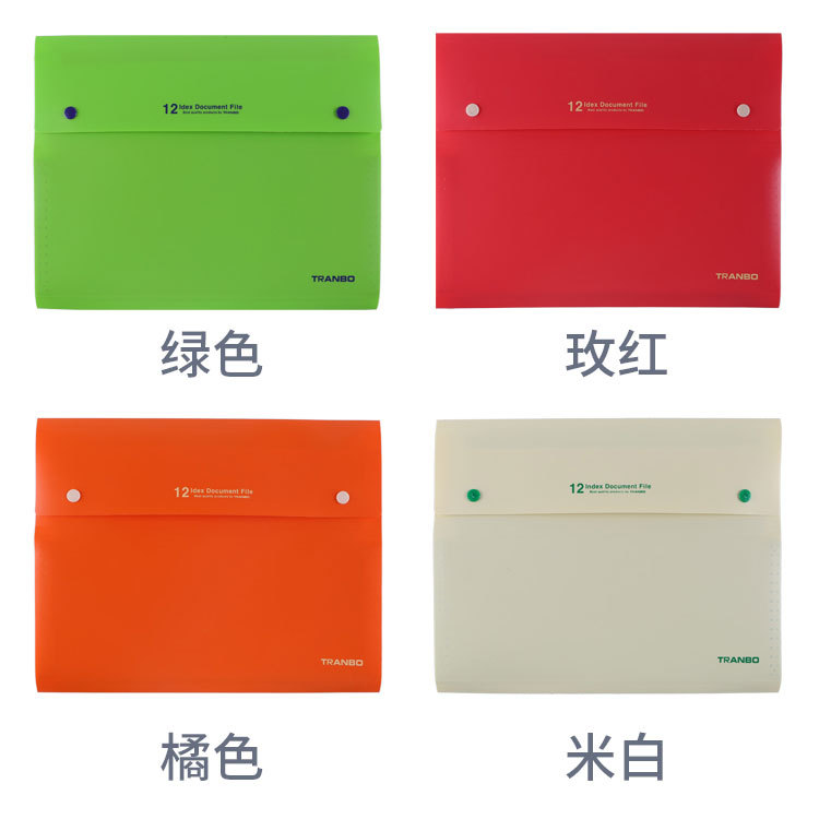 新款5格8格12格纽扣风琴包A4 文件夹文件袋 风琴包试卷文件收纳包详情图10
