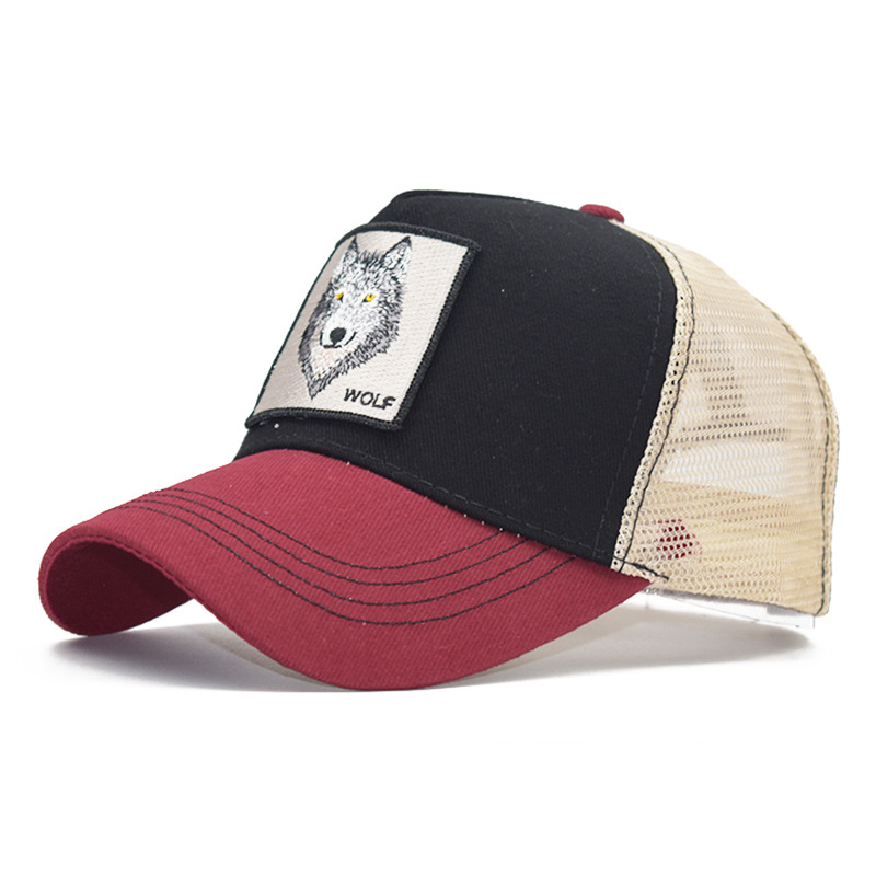 Popular Amazon bordado animal de algodón de malla gorra de béisbol de las mujeres de los hombres de deportes al aire libre gorra enarbolada