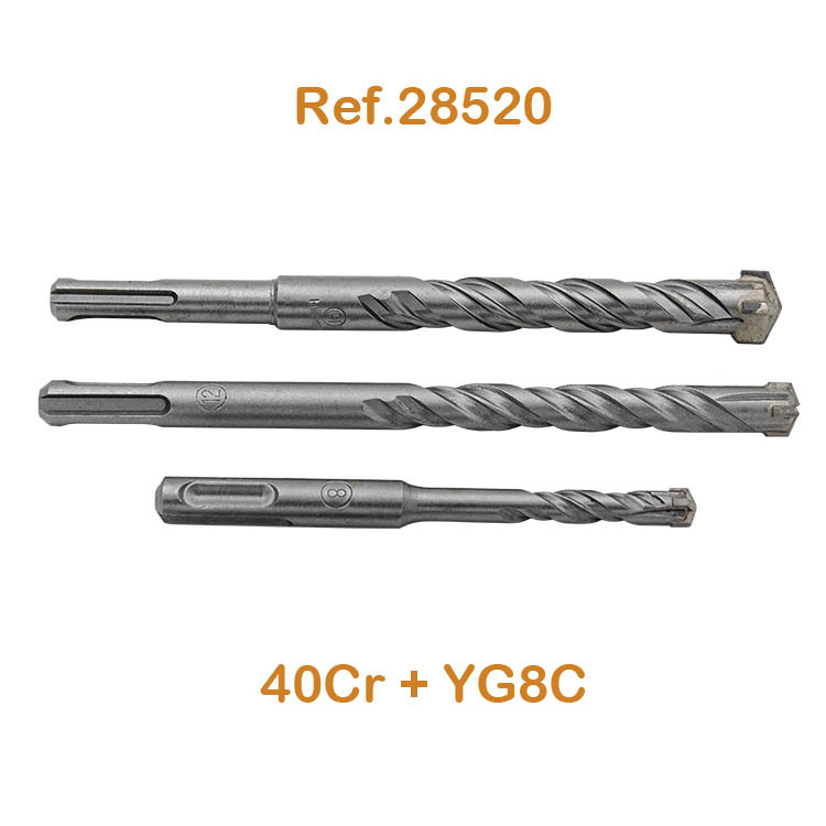 硬质合金钢四坑冲击钻十字刃口