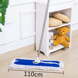 酒店旋转平板棉纱尘推  110cm棉线排拖吸水大拖把懒人免手洗地拖