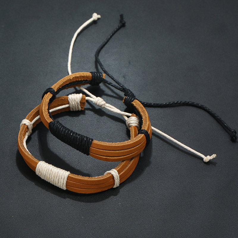 New vintage woven leather bracelet simple leather bracelet jewelry