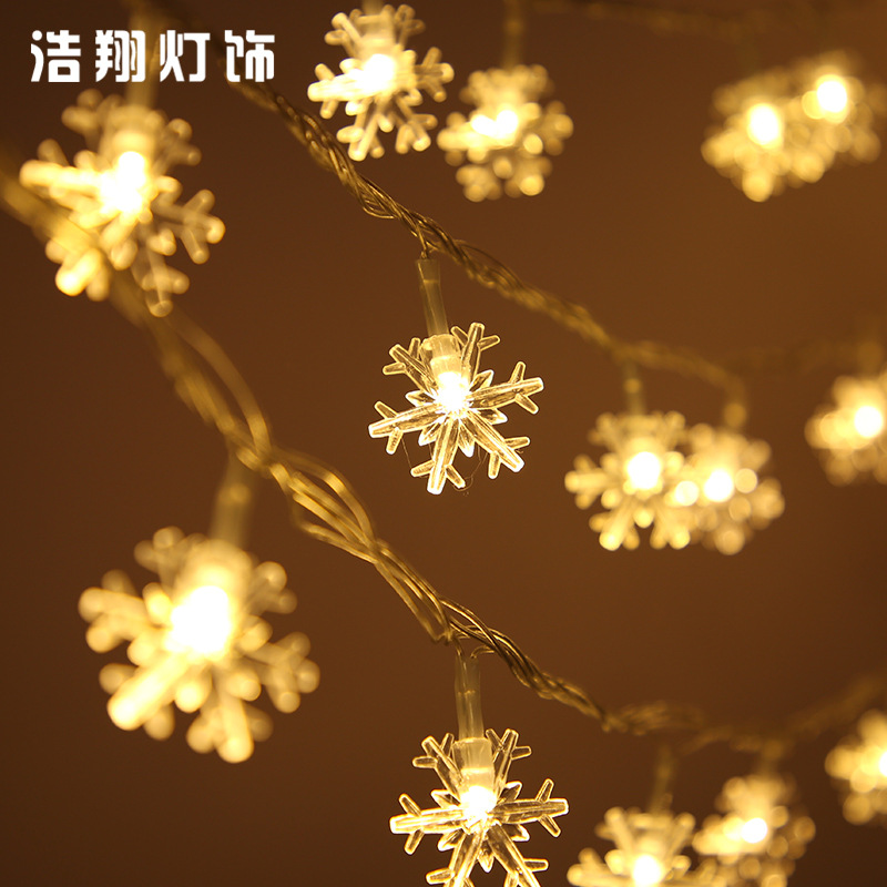 LED Cadena de luz de copo de nieve luz intermitente Navidad vacaciones boda Año nuevo árbol de Navidad decoración cielo completo Cadena de luz intermitente suministro directo de fábrica