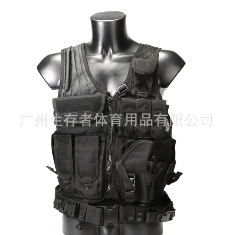 Chaleco táctico multifuncional y duradero, ventilado, malla camuflada, chaleco táctico anfibio, chaleco táctico de exploración de campo, chaleco táctico CS