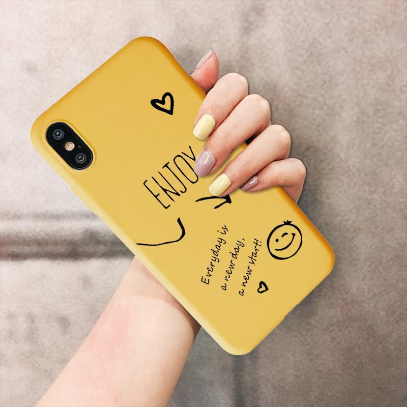 Creative Letter Smiling Face Apple X Suitable for iPhone 13 Pro Phone Case_voghion.com