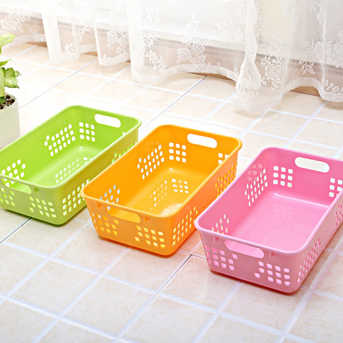 Small desktop storage basket, plastic European blue remote control storage box, household drain basket, other storage baskets