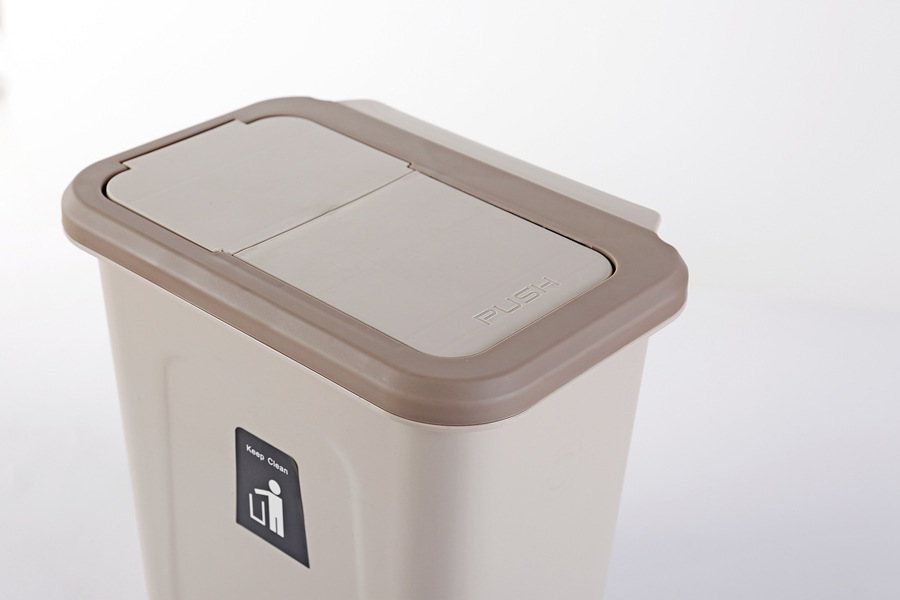 日式推盖壁挂式垃圾桶家用厨房橱柜门悬挂大号塑料收纳卫生桶批发详情7